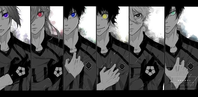Hình ảnh anime Blue Lock đen trắng