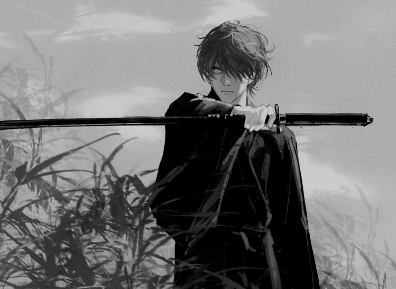 Hình ảnh anime trắng đen ngầu