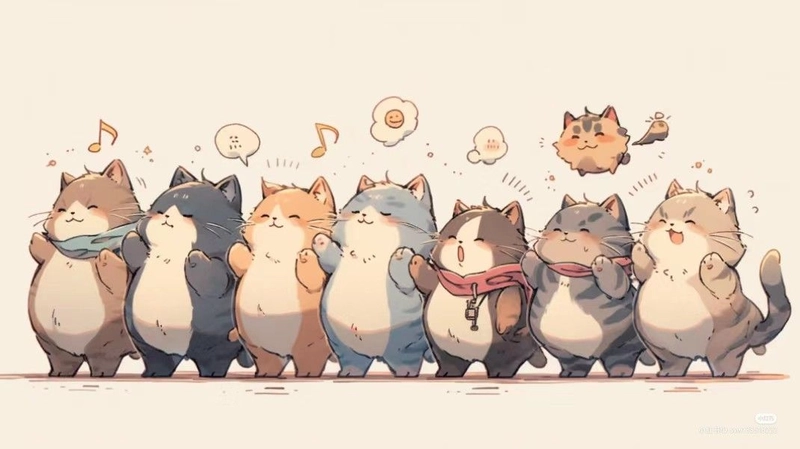 Hình ảnh mèo cute anime ngộ nghĩnh đáng yêu