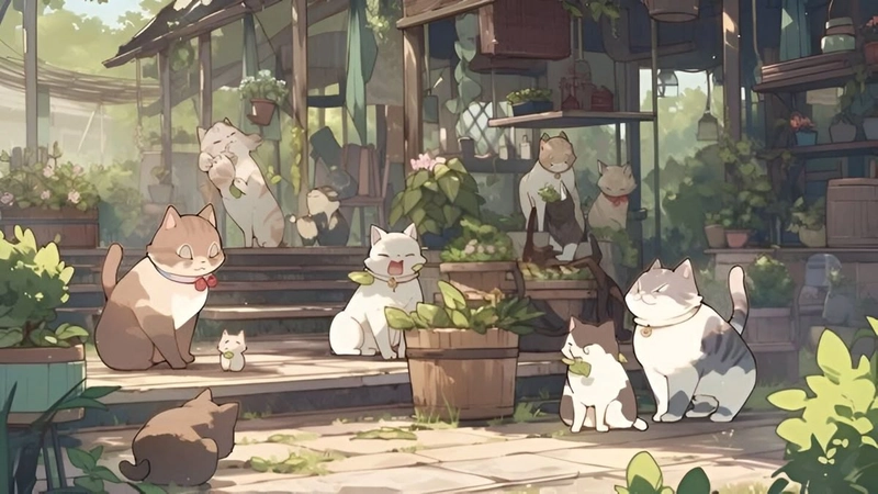 Ảnh anime mèo chibi nhỏ nhắn dễ thương