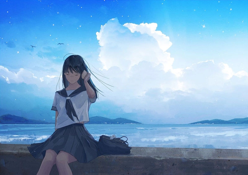 Hình ảnh anime nữ học sinh ngầu phong cách