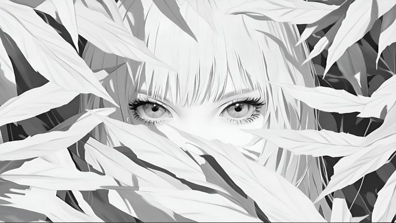 Ảnh anime trắng đen sâu lắng