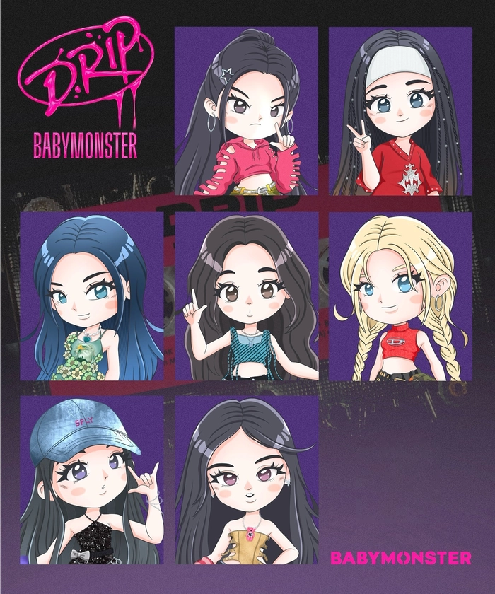 Ảnh BABYMONSTER chibi dễ thương độc đáo