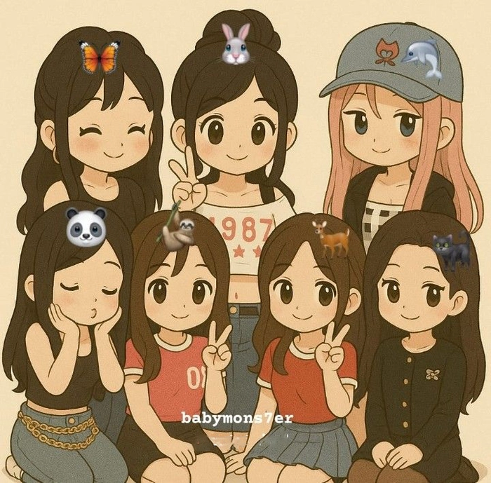 Ảnh BABYMONSTER chibi đẹp hút hồn fan