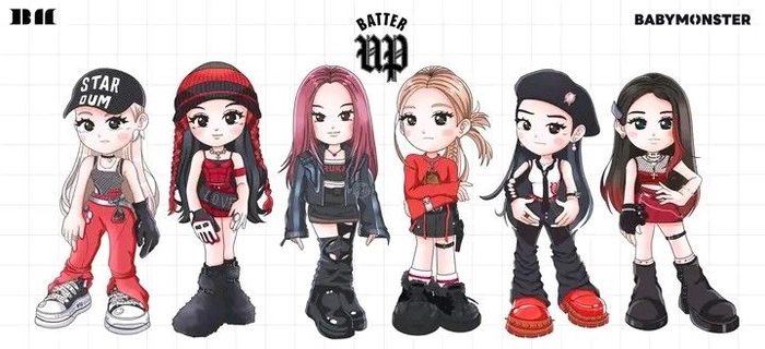 Ảnh BABYMONSTER chibi đẹp rạng rỡ