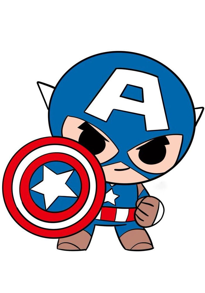 Ảnh Captain America chibi ấn tượng độc đáo