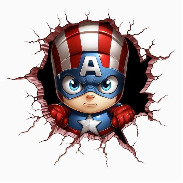 Ảnh Captain America chibi cute lạc lối