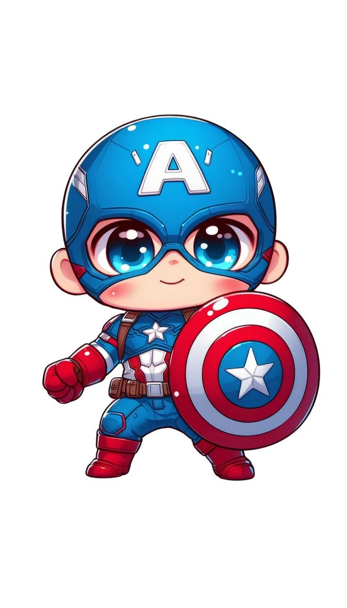 Ảnh Captain America chibi đẹp dễ thương