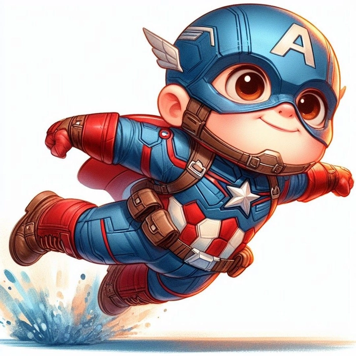 Ảnh Captain America chibi đẹp hút mắt