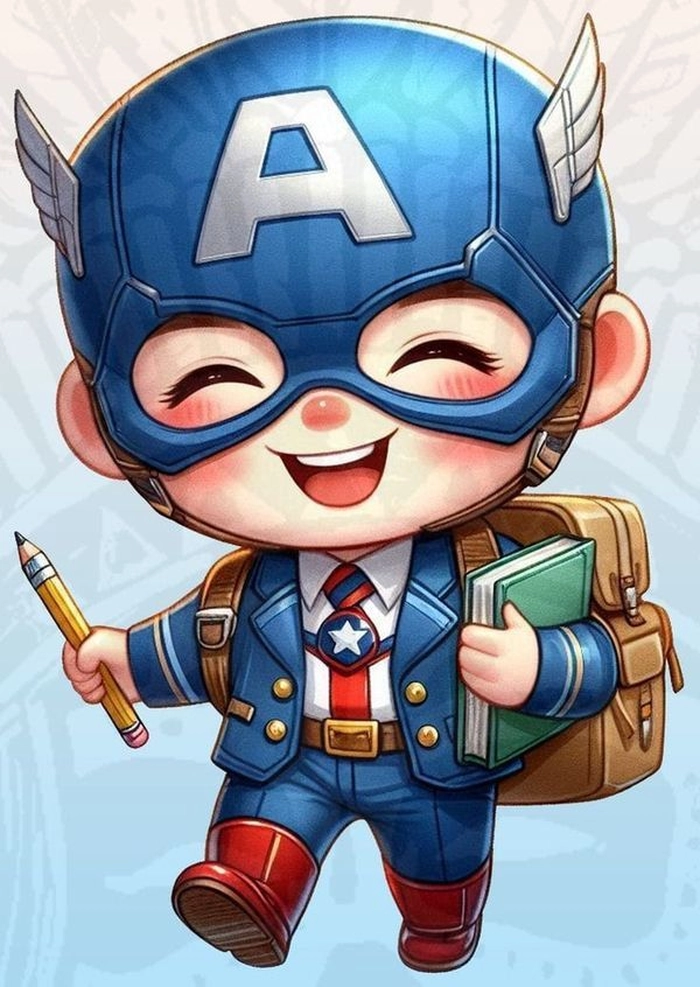 Ảnh Captain America chibi phong cách cute