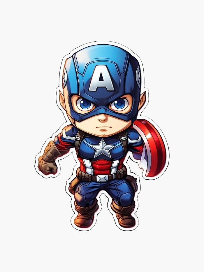 Ảnh Captain America chibi phong cách vui nhộn