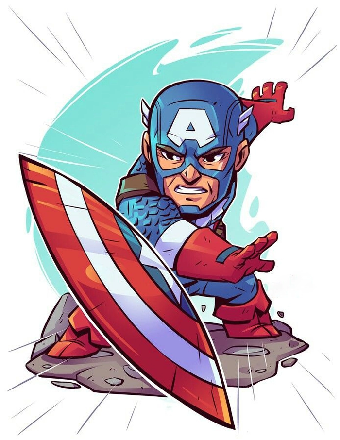 Ảnh Captain America chibi siêu dễ thương