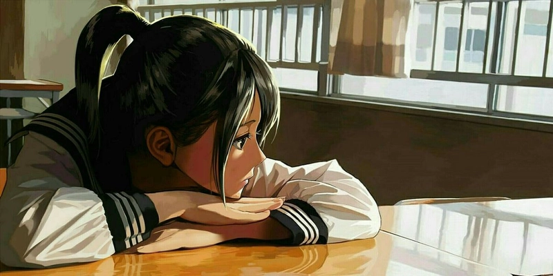 Hình ảnh anime nữ học sinh cute hồn nhiên