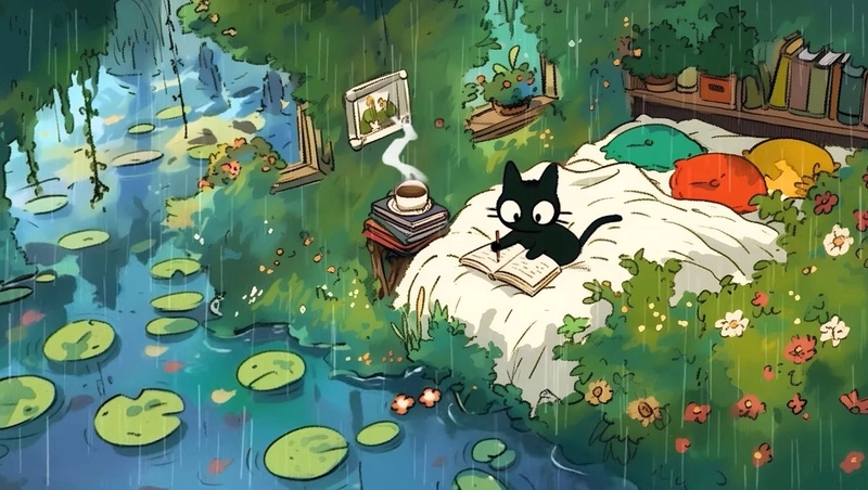 Hình ảnh mèo anime cute thích hợp làm nền