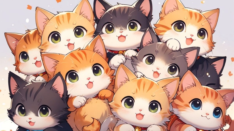 Ảnh anime mèo chibi đáng yêu hết nấc