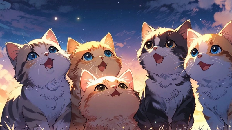 Hình ảnh mèo cute anime làm avatar dễ thương