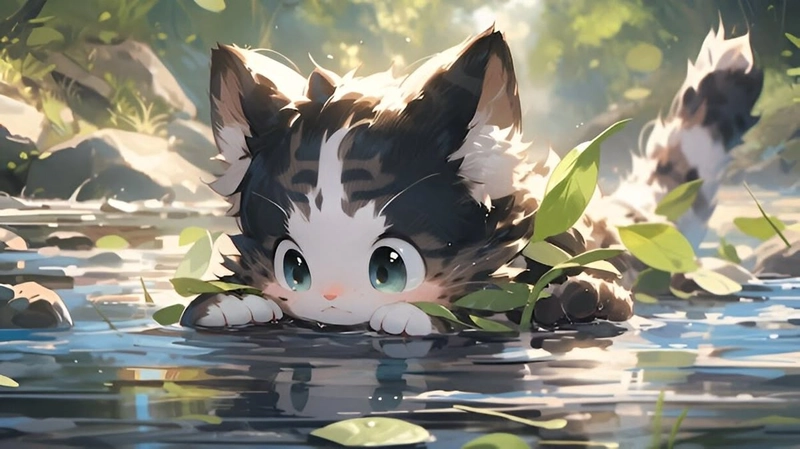 Ảnh con mèo anime đáng yêu siêu cute