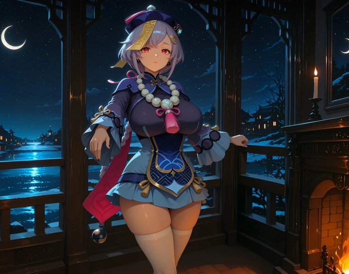 Ảnh Qiqi cute trong Genshin Impact