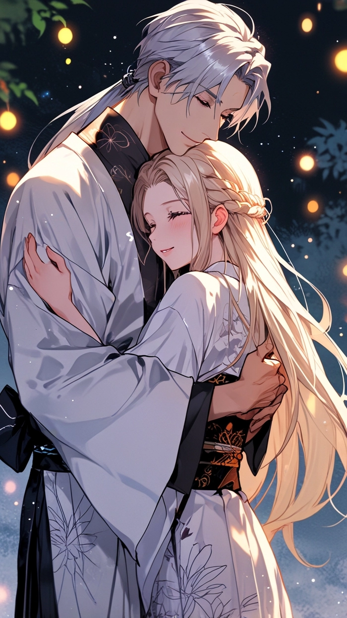 Ảnh anime cặp đôi cổ trang buồn lãng mạn