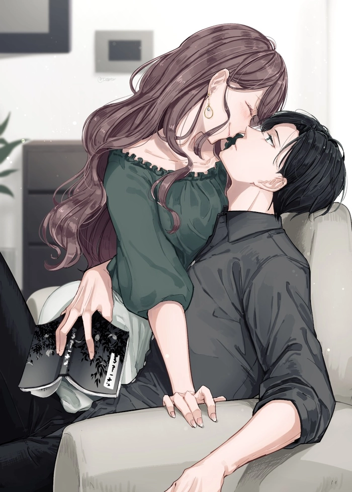 Ảnh anime cặp đôi hôn nhau lãng mạn