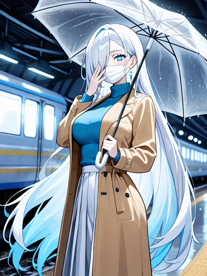 Ảnh anime nữ ngầu che mặt khẩu trang