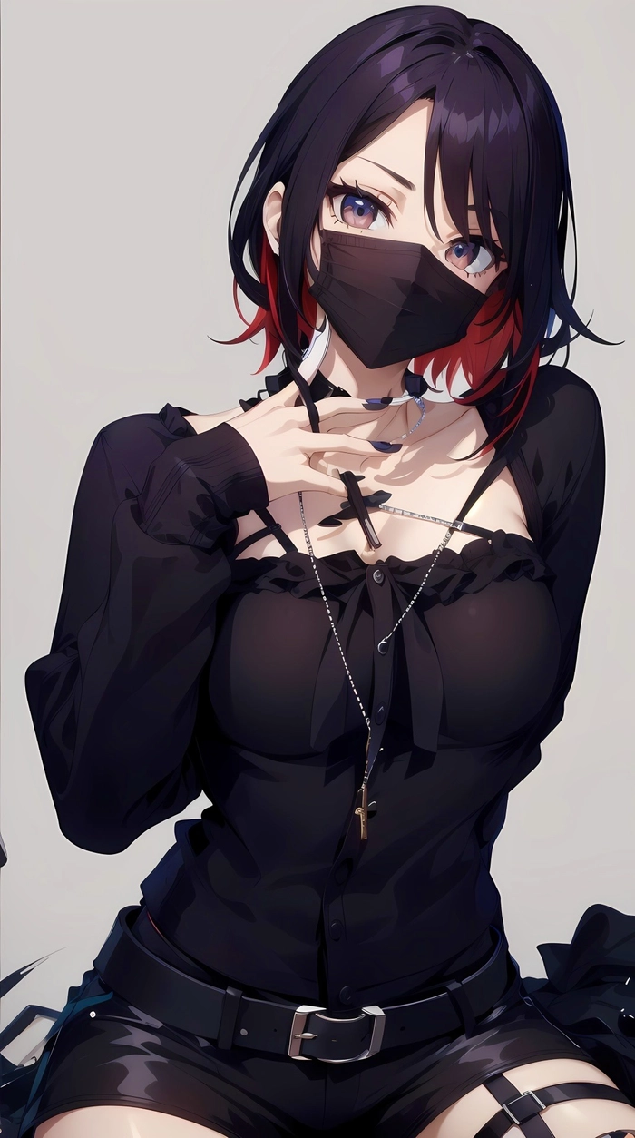Ảnh anime nữ ngầu đeo khẩu trang cá tính mạnh