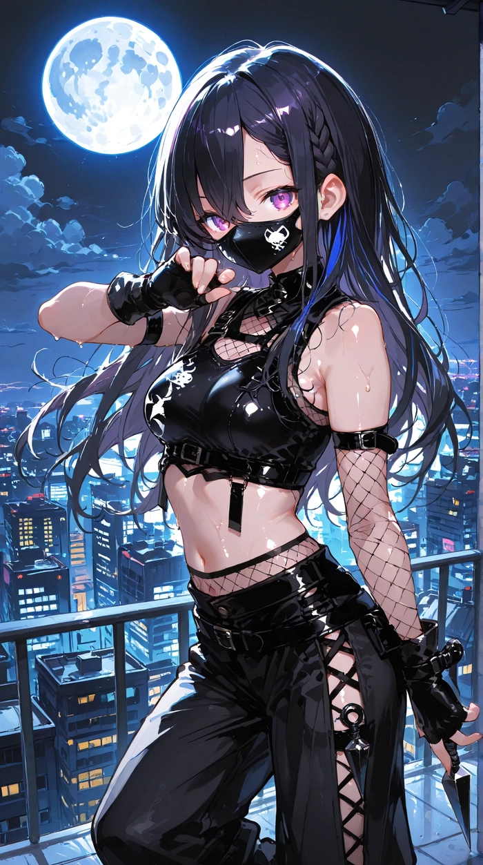 Ảnh anime nữ ngầu đeo khẩu trang thần thái