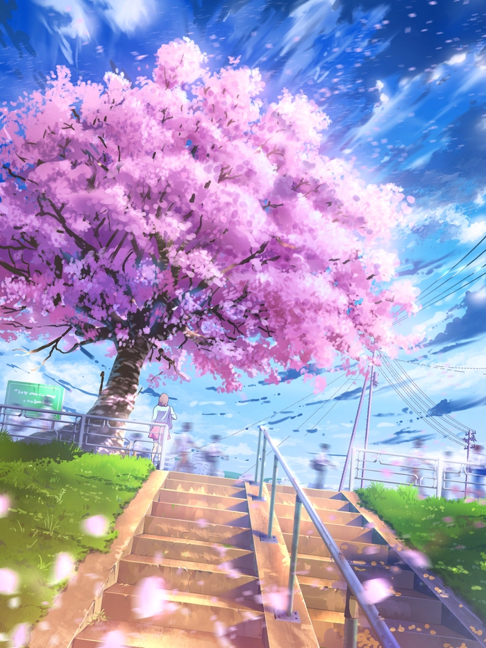 Ảnh nền phong cảnh anime đẹp lung linh