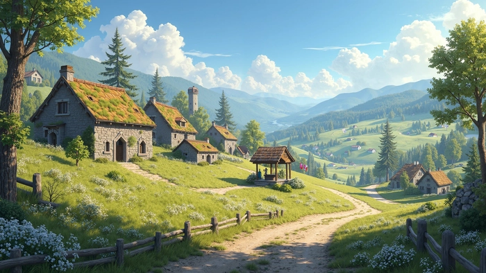 Ảnh phong cảnh đẹp anime mùa hè trong trẻo