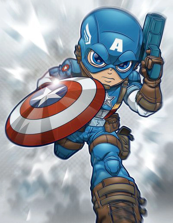 Chibi Captain America ngầu lòi và dễ thương