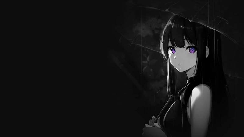Ảnh anime trắng đen buồn sâu