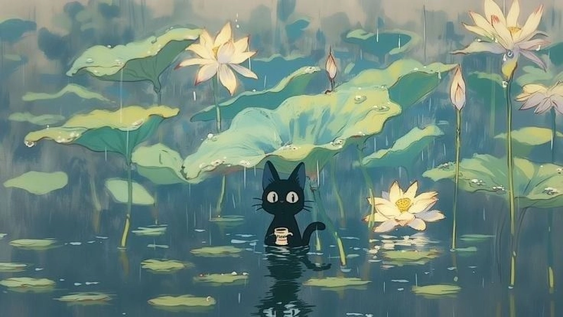 Ảnh mèo anime đẹp để làm nền máy tính