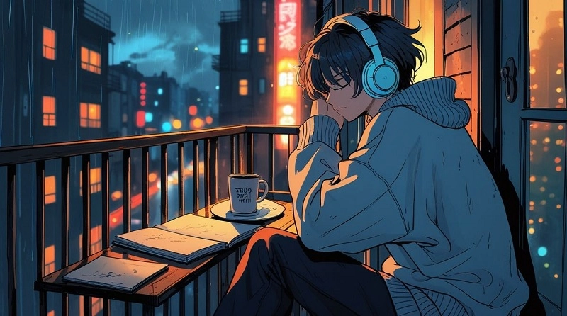 Hình ảnh Sad boy anime đen trắng buồn