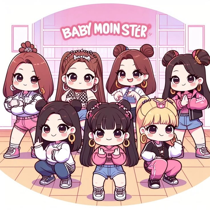 Hình ảnh BABYMONSTER chibi cute ngọt ngào