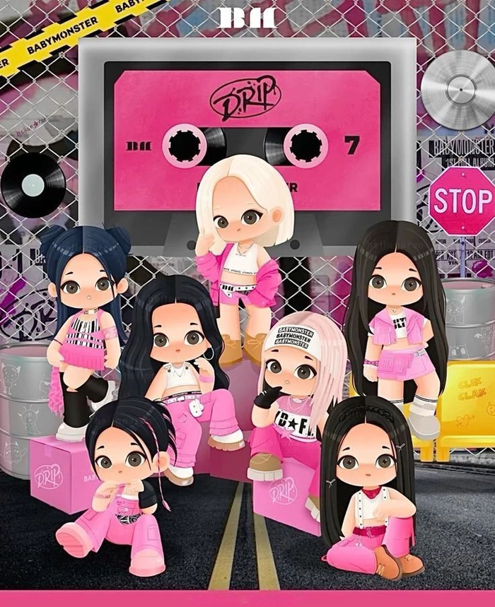Hình ảnh BABYMONSTER chibi dễ thương siêu xinh