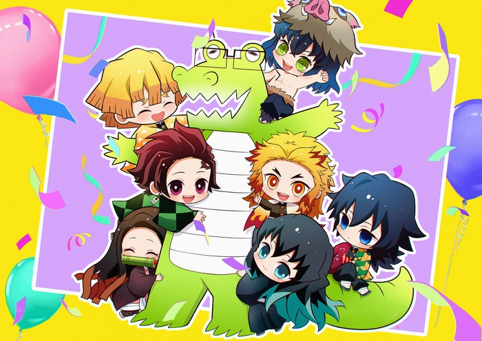 Hình ảnh Thanh Gươm Diệt Quỷ chibi cute
