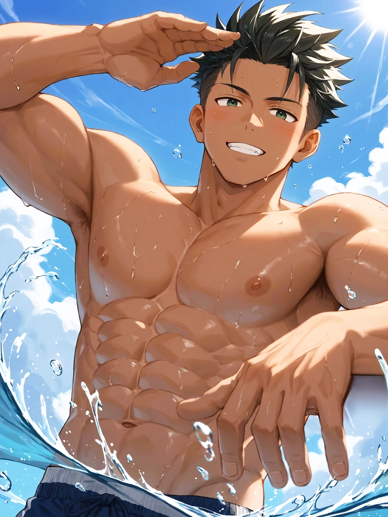 Hình ảnh anime boy 6 múi cực ngầu