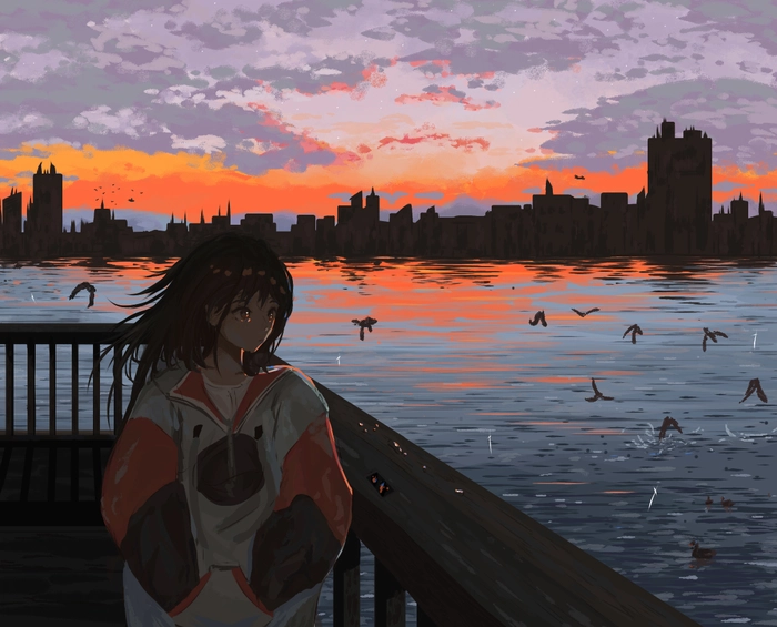 Hình ảnh anime buồn nữ cô đơn