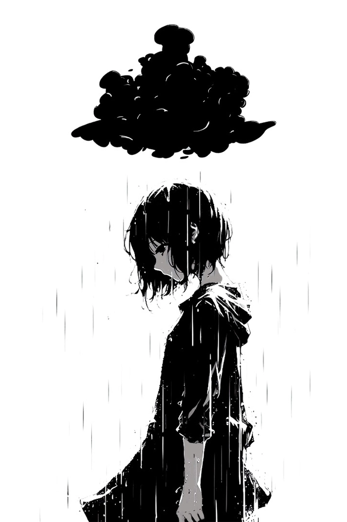 Hình ảnh anime nữ buồn khóc đau lòng
