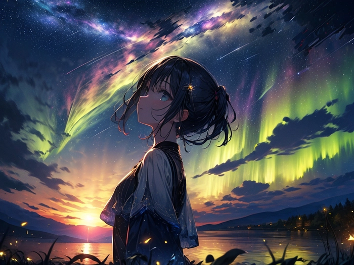 Hình ảnh anime nữ buồn màu đen huyền bí