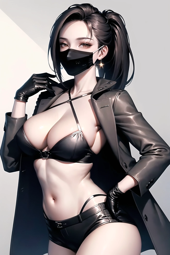 Hình ảnh anime nữ ngầu bí ẩn đeo khẩu trang