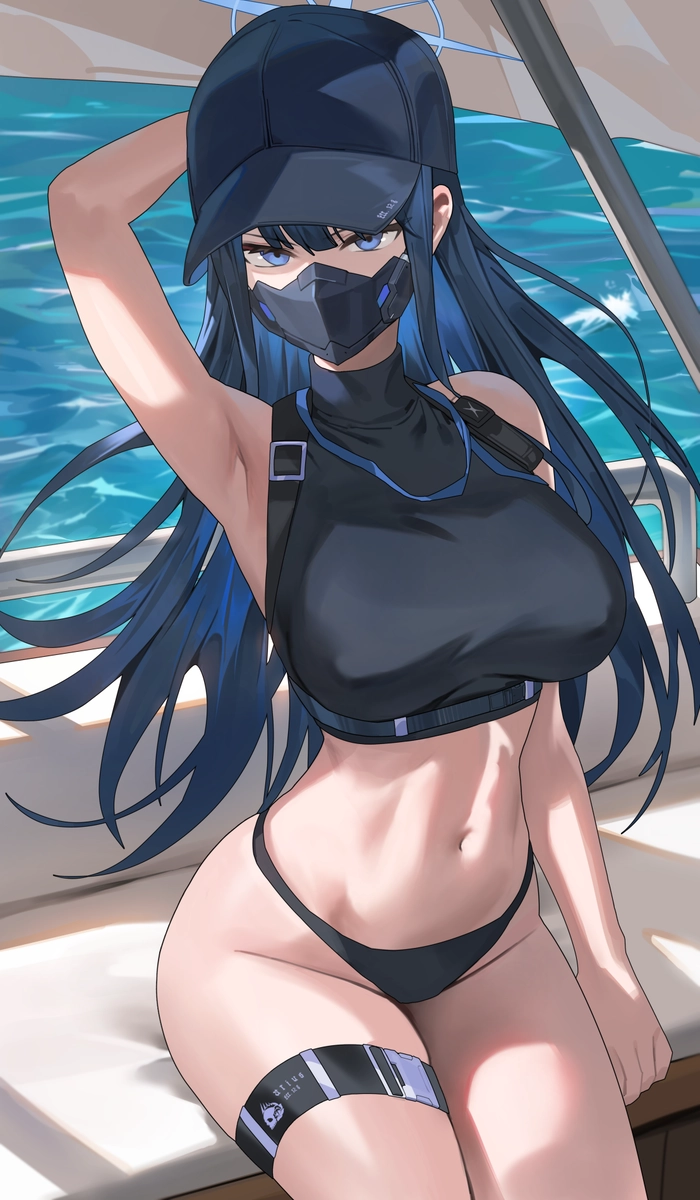 Hình ảnh anime nữ ngầu đeo khẩu trang cá tính