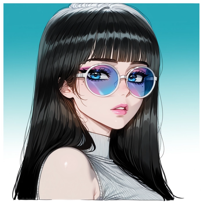 Hình ảnh anime nữ ngầu đeo kính cá tính