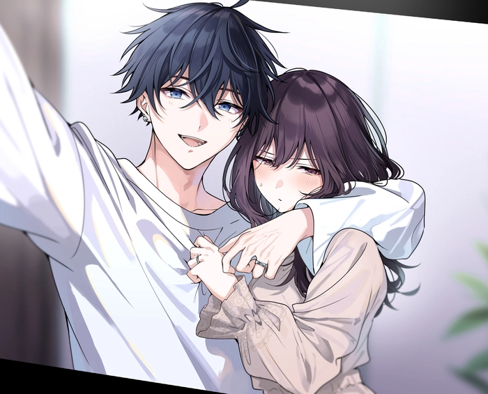 Hình ảnh cặp đôi hôn nhau anime cute