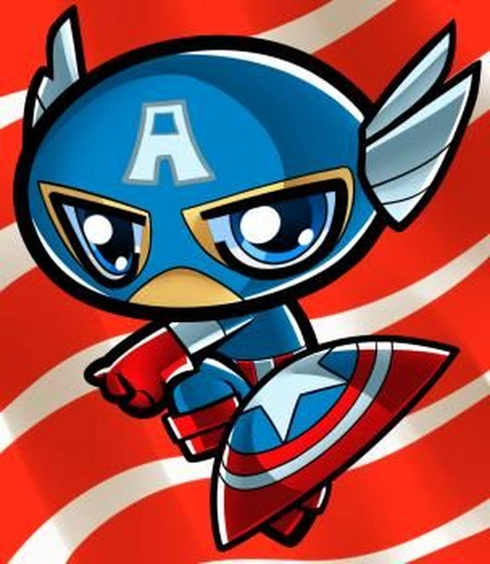 Hình ảnh chibi Captain America cute xỉu