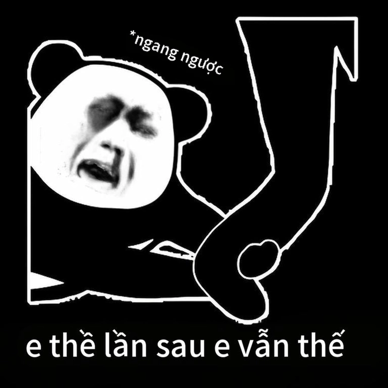 Hình ảnh meme gấu trúc ngang ngược dễ thương