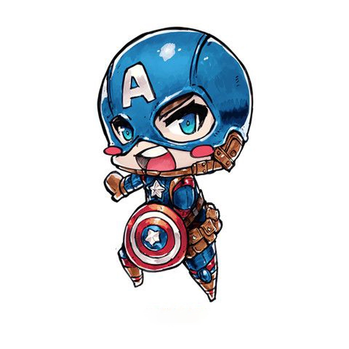 Hình chibi Captain America cực đáng yêu
