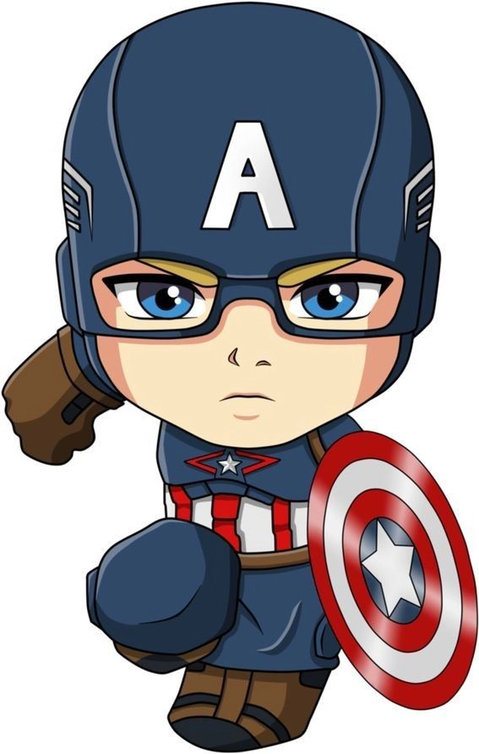 Hình chibi Captain America đáng yêu lém lỉnh