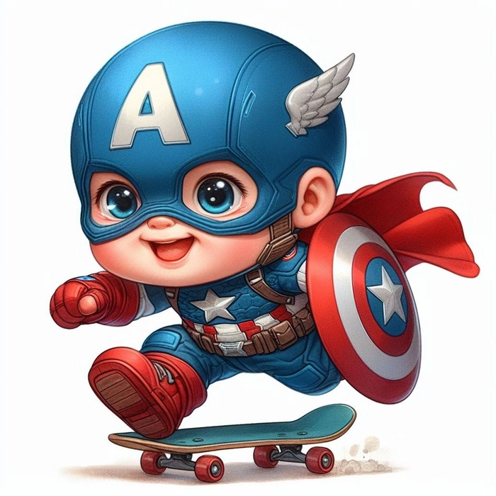 Hình chibi Captain America siêu cute