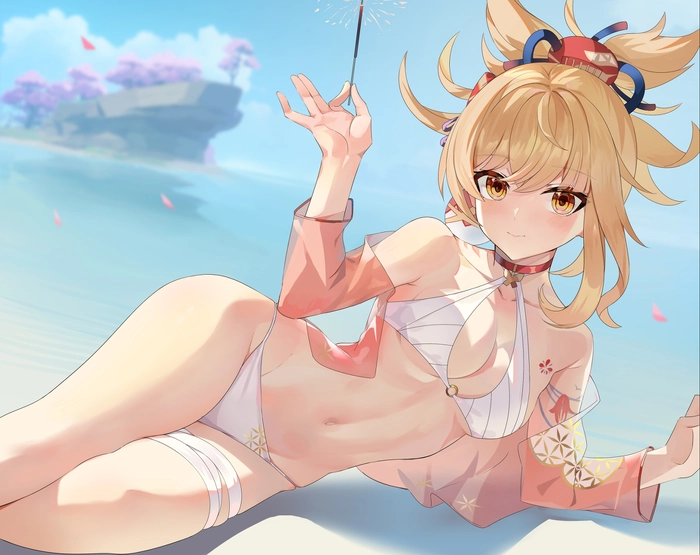 Hình nền Yoimiya anime cuốn hút cho máy tính